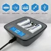 everActive NC-1000M V2 caricabatterie, Ni-MH, 4 slot AA/AAA, USB-C, nero