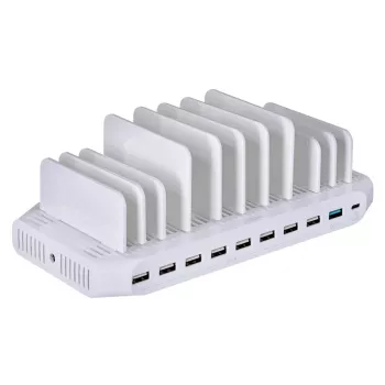 Stazione di ricarica organizer UNITEK Y-2190 da appoggio bianco
