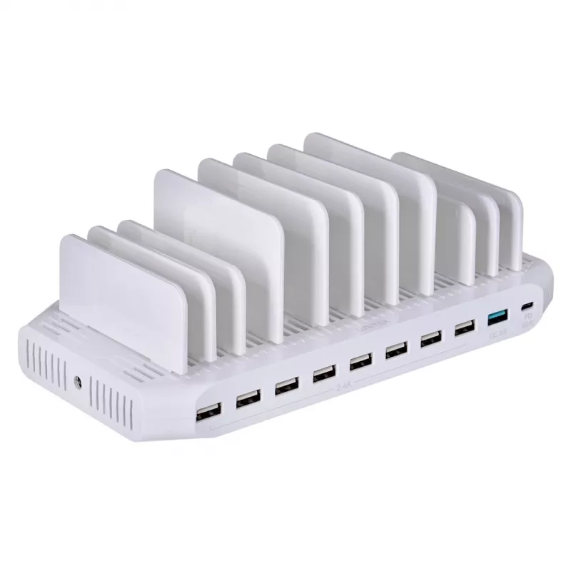 Stazione di ricarica organizer UNITEK Y-2190 da appoggio bianco