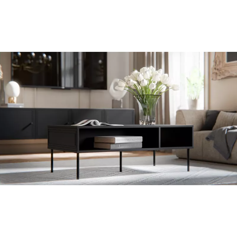 Cama PALAZZO BIS tavolo/panchina 110x60x40 nero opaco