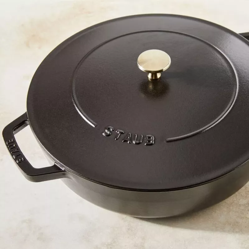 Staub Chistera 40511-472-0 brasiera 28 cm, rotonda, in ghisa, 3,7 l, nera