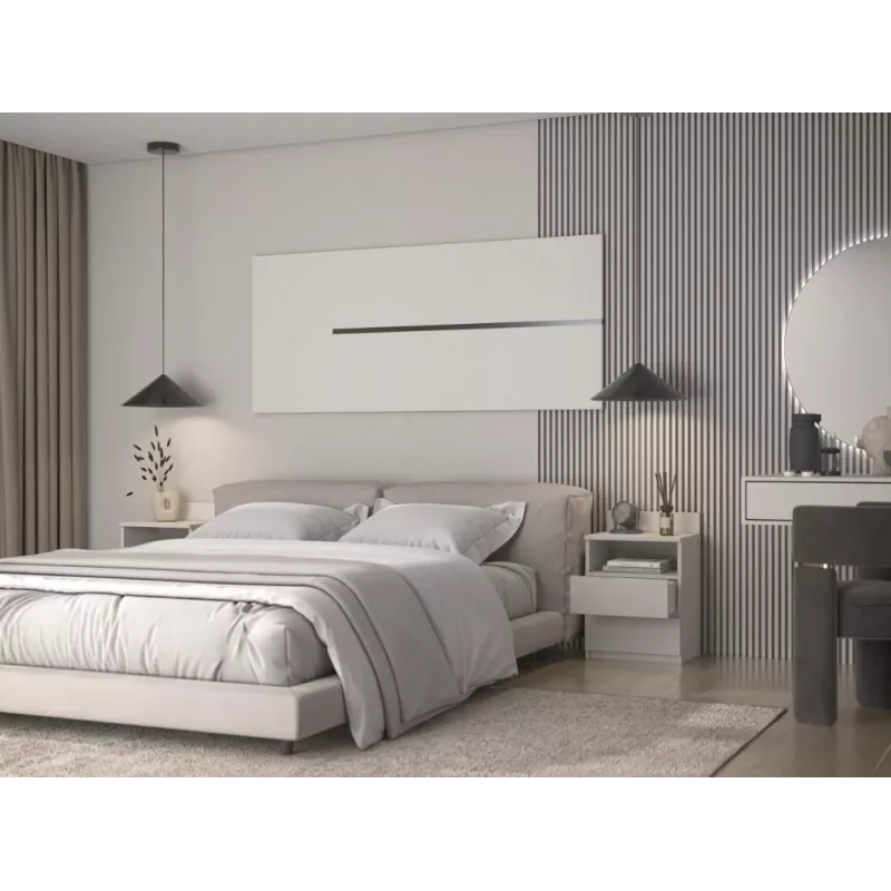 Comodino Top e shop Malwa con 2 cassetti, 40×32×59 cm, finitura cashmere