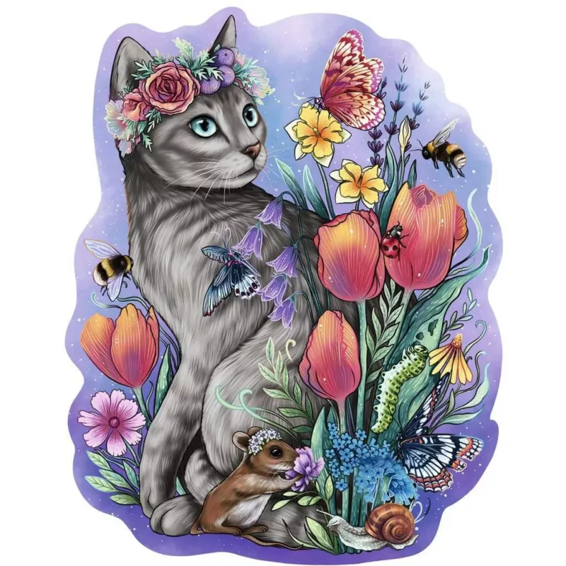 Puzzle in legno gatto primaverile (150 pezzi)