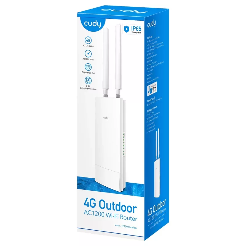 Router WLAN Cudy LT700 Gigabit Ethernet Dualband (2,4 GHz / 5 GHz) 4G bianco