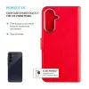 Custodia in pelle FIXED per Samsung Galaxy A36 5G – rossa, protezione frontale e posteriore, fori precisi