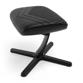 Poggiapiedi noblechairs NBL-FR-RL-BLK — nero, vera pelle, struttura in alluminio, 490×400×450 mm, inclinabile 0–45°