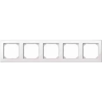 Merten M-Smart 478519 cornice a 5 posti, bianco polare lucido