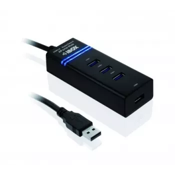 Hub USB 3.2 Gen 1 Type-A 4 porte IBOX IUH3FB, 5000 Mbit/s, nero, cavo 0,5 m