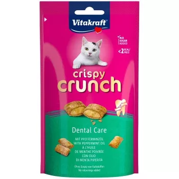 Snack per gatti per l'igiene dentale Vitakraft Crispy Crunch Dental 60 g — snack croccante per i denti dei gatti
