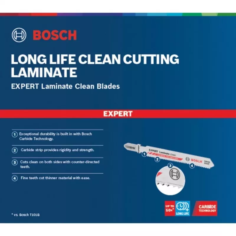 Bosch Expert Laminate Clean T 128 BHM lame per seghetto alternativo (3 pz.)