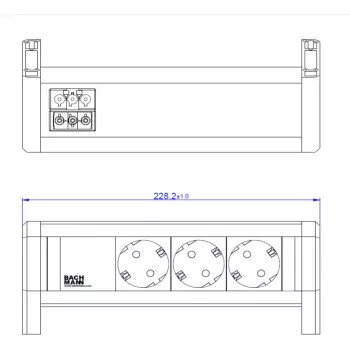 Ciabatta Bachmann DESK 3xCEE 902.0292 — alimentatore da tavolo con tre prese CEE