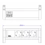 Ciabatta Bachmann DESK 3xCEE 902.0292 — alimentatore da tavolo con tre prese CEE