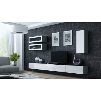 Cama supporto TV VIGO 140 30/140/40 rovere Sonoma/bianco lucido