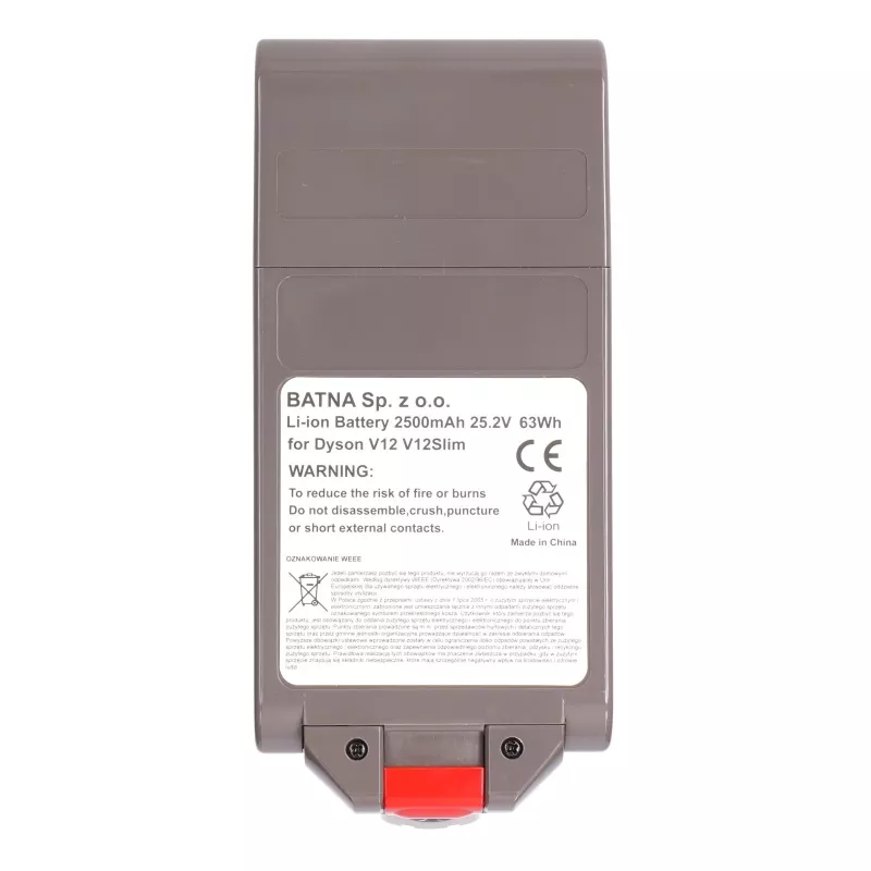 Batteria ricaricabile per aspirapolvere Dyson V12, 25,2V 2500mAh