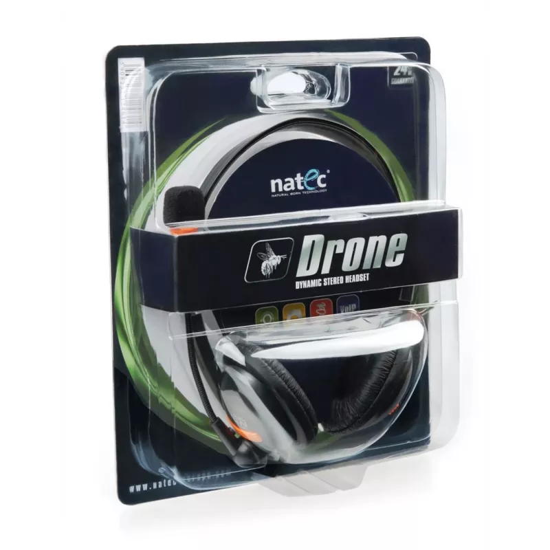 Cuffie NATEC Drone con archetto cablate per telefonate/musica nero, arancione