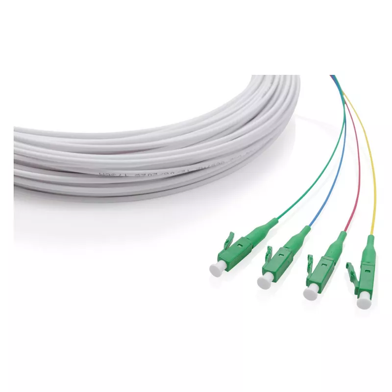 Cavo drop FTTH DIGITUS monomodale, 4 fibre con 4 connettori LC/APC, 30 m