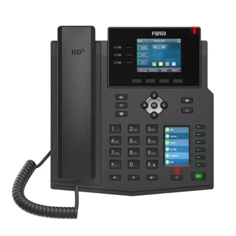 Telefono IP Fanvil X4U nero 12 linee LCD Wi-Fi con cornetta cablata
