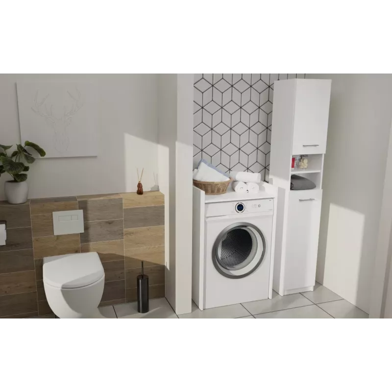 Top e shop POLA armadio per lavanderia per lavatrice – bianco