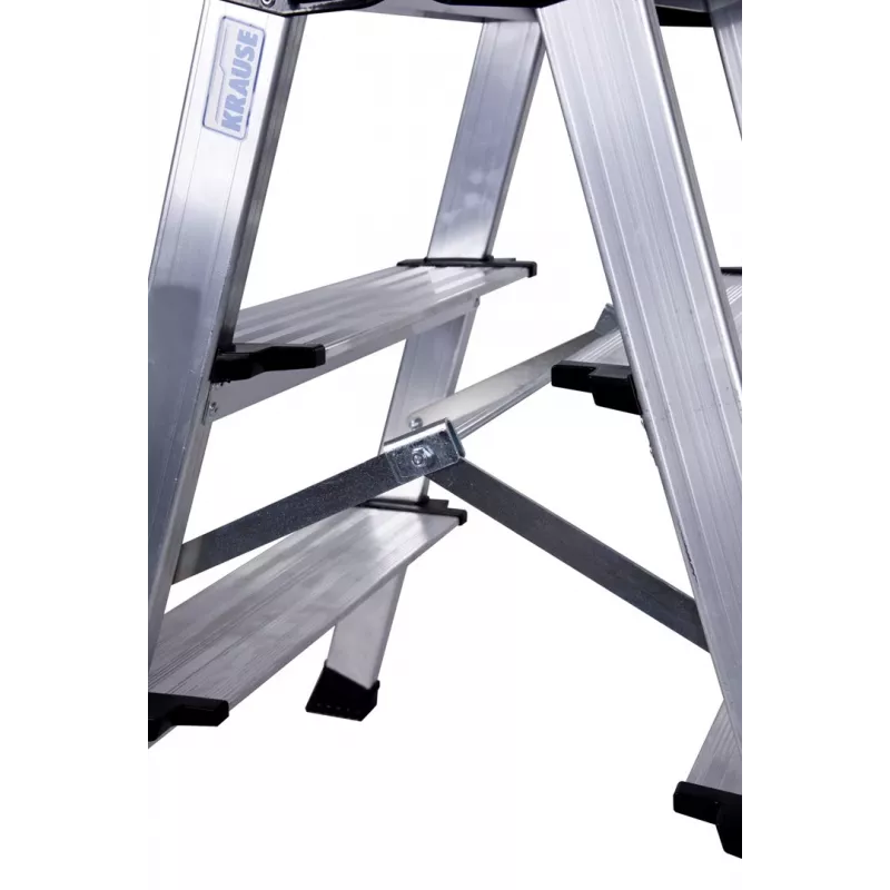 Scaletta Krause 126030 — alluminio 3 gradini, altezza massima 65 cm, 6,1 kg, larghezza 500 mm