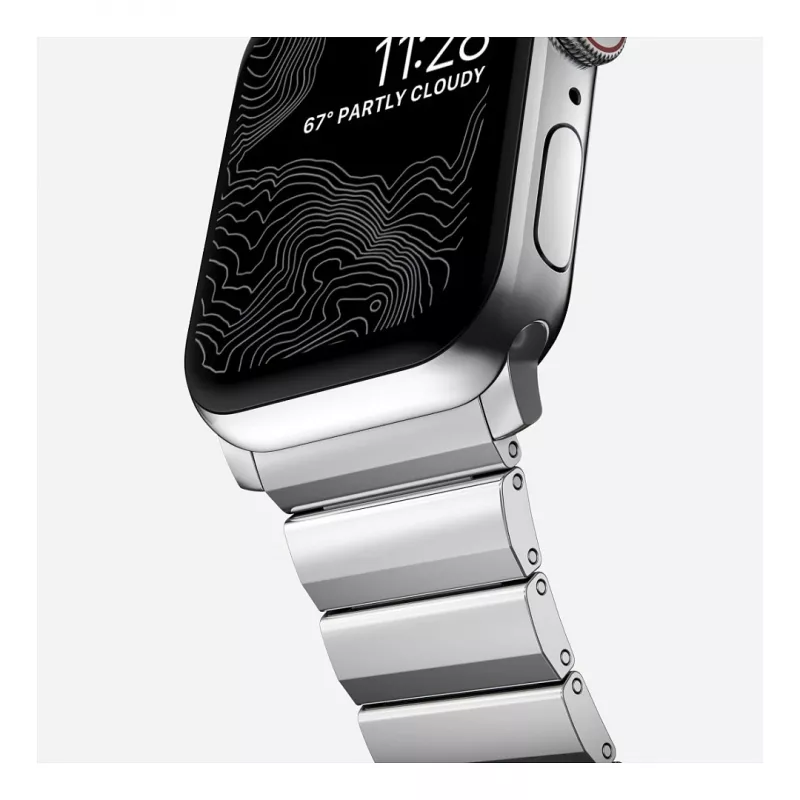 Cinturino Nomad NM1A4HSXS0 per sportwatch, acciaio inox, argento, larghezza 35 mm, 108,9 g