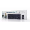 Tastiera full-size cablata Gembird KBS-UM-04 USB QWERTY US-inglese con mouse, nero, cavo 1,5 m
