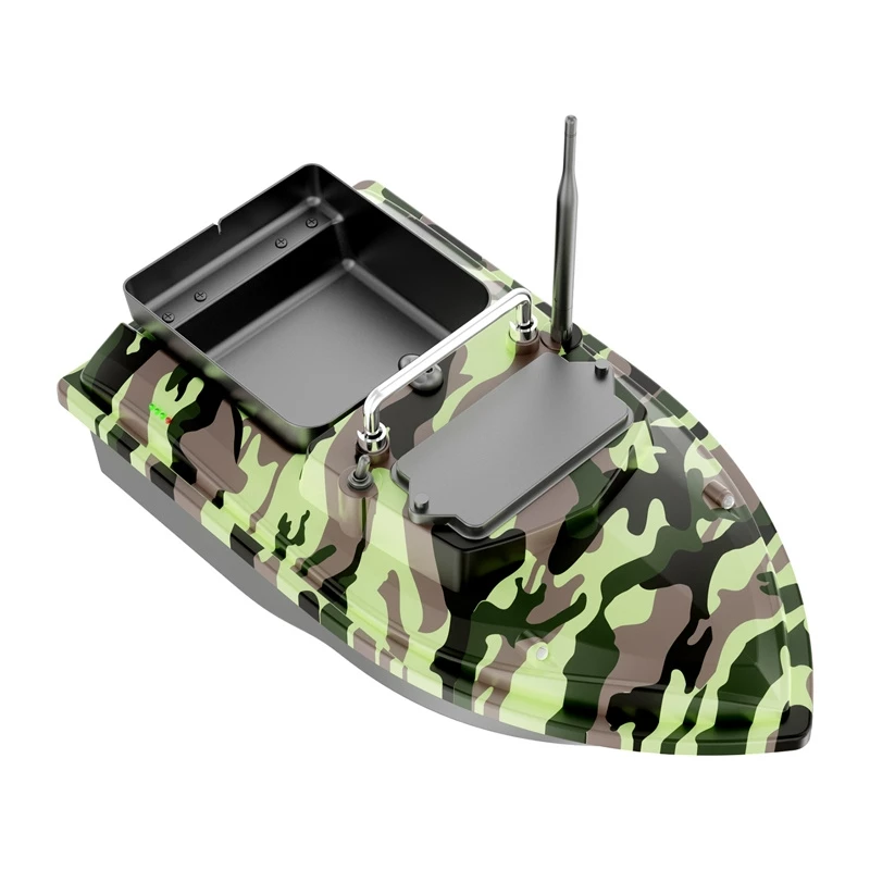 Barca esca Flytec V050 con batteria 12000mAh, camo verde — barca esca radiocomandata