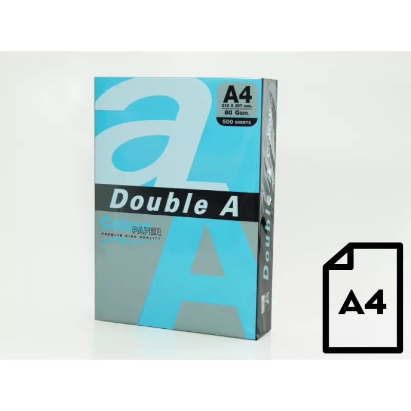 Carta colorata Double A, 80g, A4, 500 fogli, blu intenso