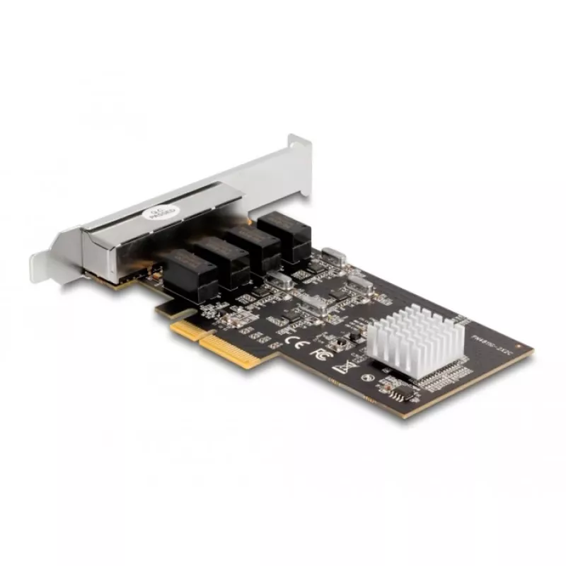 DeLOCK Scheda PCI Express x4 4 x RJ45 Gigabit LAN RTL8111 - PCIe - RJ-45 - PCIe 2.0 - Argento - PC - Windows 10 - Windows 11 - Windows 8.1 (88618)