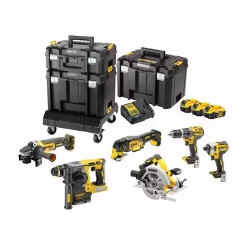 DeWalt DCK685P3T 18V Valigetta utensili a batteria — 3 batterie da 5,0 Ah, DCH273 martello, smerigliatrice angolare, valigetta