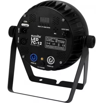 Faretto LED EUROLITE 7C-12 Silent sottile 12W 7 colori, luce compatta per palco/architettura