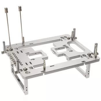 Case banco mini Streacom BC1 Mini V2 argento — telaio open-frame compatto