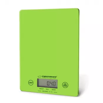 Esperanza EKS002G bilancia da cucina elettronica verde, gialla da piano di lavoro rettangolare