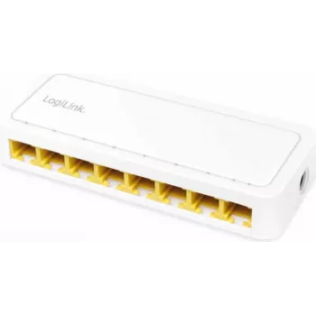 Switch di rete LogiLink – 8 porte RJ45 – Gigabit – case in plastica – bianco