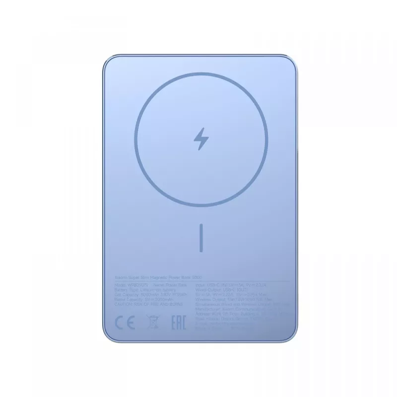 Xiaomi Powerbank magnetico super sottile 5000 | 5000 mAh | blu