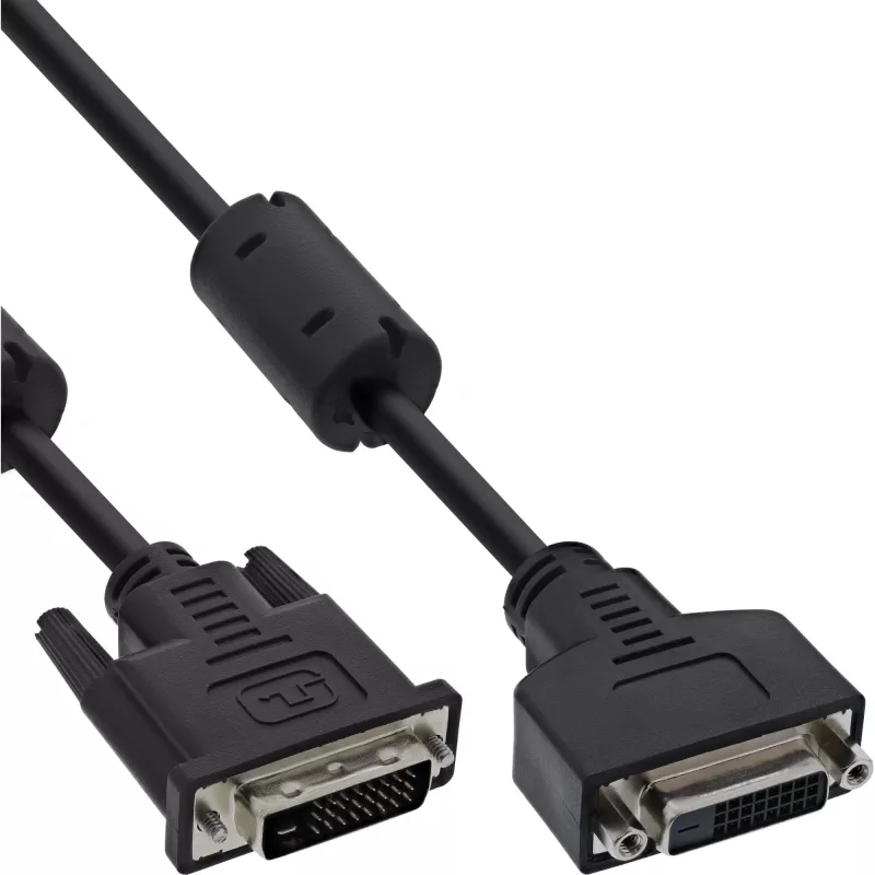 Cavo DVI-D InLine 24+1 M/F, Dual Link, 2 nuclei in ferrite, 3 m