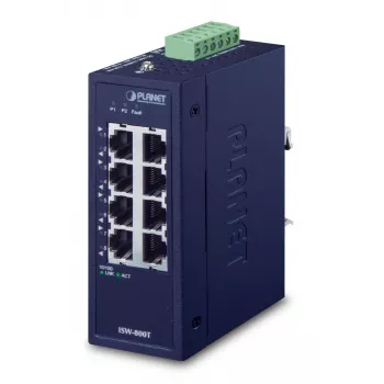 PLANET ISW-800T switch di rete, unmanaged, L2 Fast Ethernet (10/100), blu