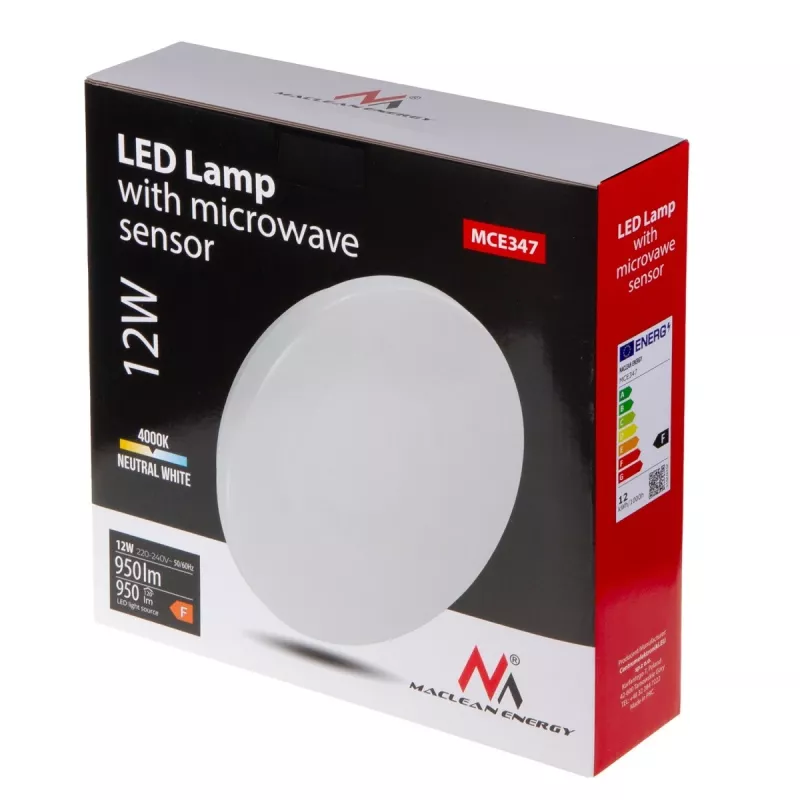 Maclean MCE347 plafoniera LED con sensore crepuscolare