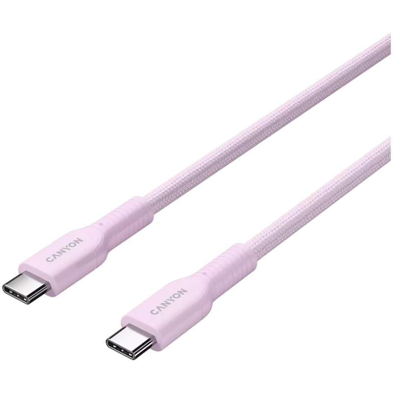 CANYON cavo OnWire 60CL C-C 60W COLOR intrecciato 1m rosa