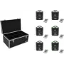 Set uplight LED a batteria EUROLITE AKKU TL-3 TCL QuickDMX 6x con valigia da trasporto TDV-1