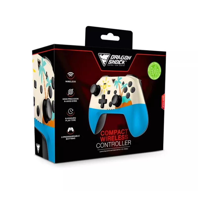 Dragonshock PopTop Compact - Gamepad - Nintendo Switch - pulsante Indietro - D-Pad - pulsante Home - tasto Reset - wireless - Bluetooth - USB Type-C (D