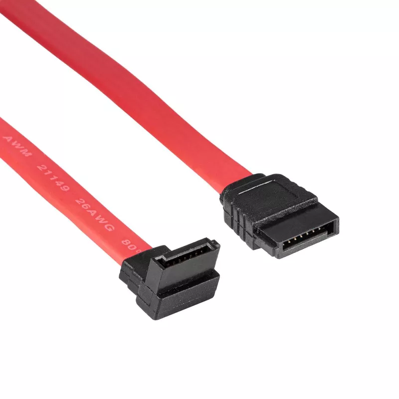 Akyga AK-CA-51 cavo SATA III 6 Gb/s, dritto ad angolo 90°, 0,5 m, rosso