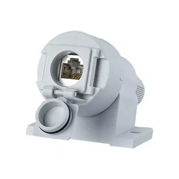 MetzConnect BTR IT CONNECT E-DAT Industry IP67 V6 8(8) AP/KK Cat.6A - ingresso modulare - grigio chiaro, RAL 7035 - 1 connessione (1309410003-E)