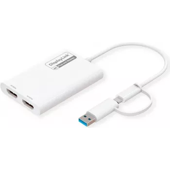 ROLINE Adattatore display USB Type-C A - Dual HDMI 4K60 ST/BU - Adattatore - Digitale/Dati (12.03.3206)