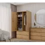 Topeshop SZAFA MALWA ART armadio camera da letto 5 ripiani 2 ante rovere