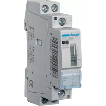 Hager ERC218 - grigio - 1 - 10 mm² - 230 V - 50 Hz - 16 A - 17,85 x 60 x 83 mm