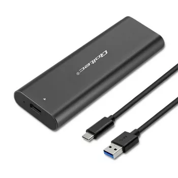 Case SSD QOLTEC 50312 nero per singolo disco M.2 SATA, USB Type-C (USB 2.0 / 3.2 Gen 1)