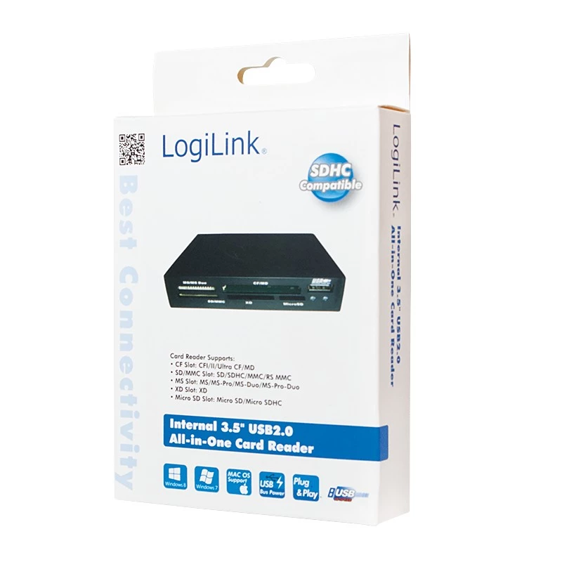 Lettore di schede LogiLink CR0012 USB 2.0 interno nero