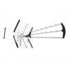 Antenna DVB-T da esterno/interno LIBOX LB2000 con amplificatore 69 dB, doppia polarizzazione, 174–790 MHz, alluminio/nero