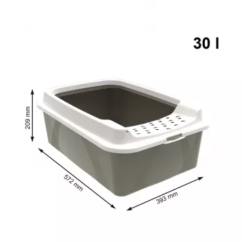 Lettiera per gatti rotho Bonnie Eco cappuccino 30 L vaschetta in plastica coperta con coperchio, 572×393×209 mm