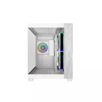 Cooler Master E481-WHNN-S00 Elite 481 WOOD bianco, mATX, pannello frontale, vetro temperato 70° vista completa